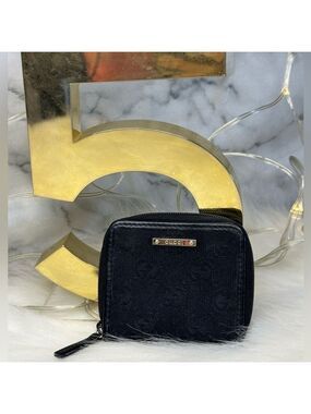 AUTHENTIC GUCCI GG CANVAS LEATHER ZIP COIN PURSE MINI POUCH RARE ITALY